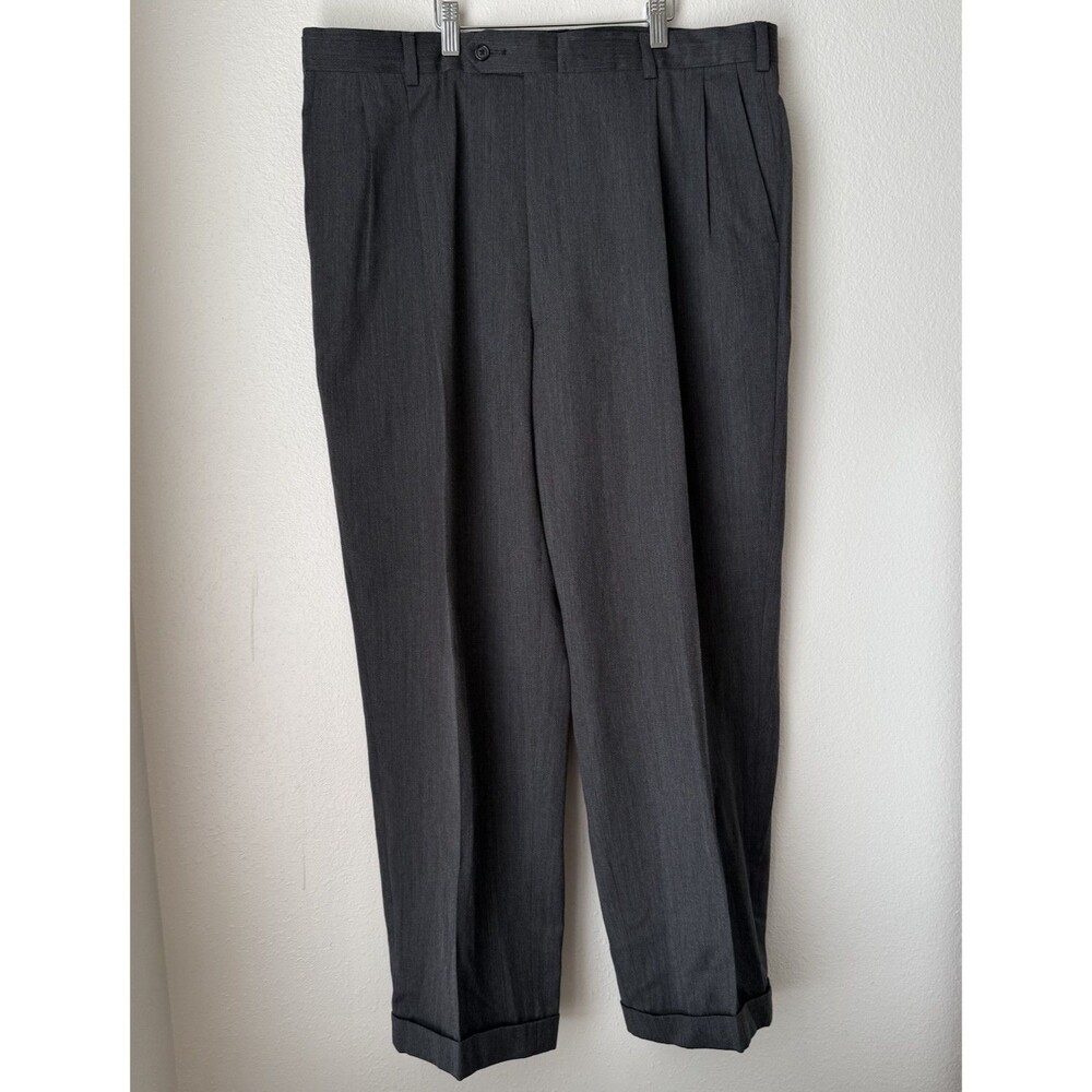 Burberry London 2-Piece Suit‎ 43L 36x40 Gray Pinstriped 100% Wool Made USA - Picture 10 of 16